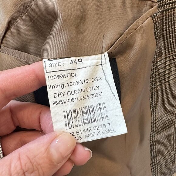 Brooks Brothers 346 Men's 3-Button Blazer Brown Houndstooth 100% Wool Size 44R - Picture 7 of 13